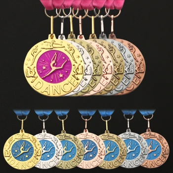 주메달을 뜨거운 판매 댄스 메달 높은 품질 아연 합금 리본 메달 선물