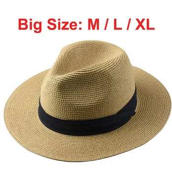 크기 밀짚 모자 남자 크리 62cm 파나마자 남성의 야외 해변이 낚시 접이식 재즈 모자 선 바이저 모자