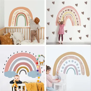 큰 사랑을 무지개 벽 클래식 패턴 PVC 벽 Eco 친절한 스티커에 대한 보육원 어린이 객실 소녀 침실 장식