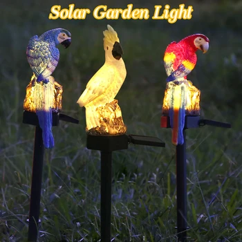 태양 전원 LED 앵무새밭 빛을 방수 정원 램프 야외 점화를 창조적인 동상 장식