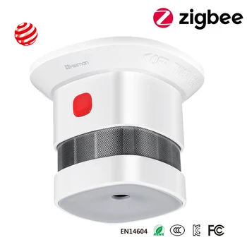 하이먼 Zigbee 연기 탐지기는 스마트 홈 시스템 2.4GHz 의 높은 감도를 예방 안전 연기 감지기